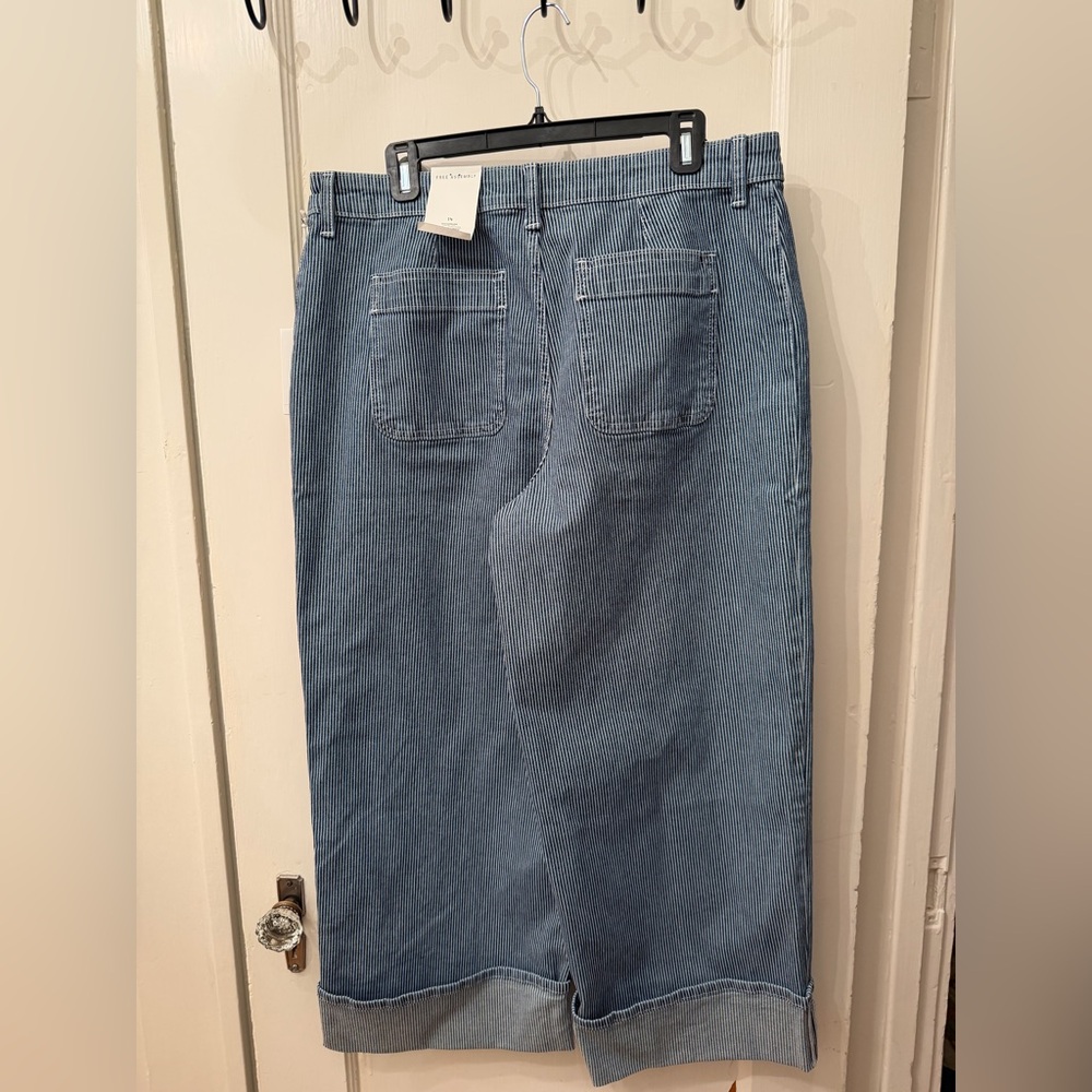 NWT Free Assembly Blue Railroad Stripe Pants - Picture 2 of 3